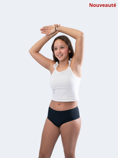 Shorty menstruel sans couture pour ado - Flux moyen à abondant